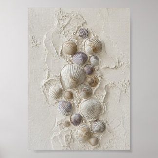 Kust Zee Schelp Gestuctuurde Reliëf Muur Kunst | N Poster