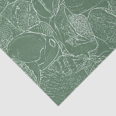 Kust Zee Schelp Strand Groen Witte Decoupage Tissuepapier (Detail)
