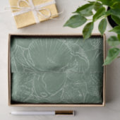 Kust Zee Schelp Strand Groen Witte Decoupage Tissuepapier (Geschenk)