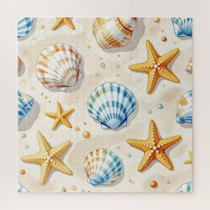 Kust Zee Schelp Zeester Strand Patroon Legpuzzel