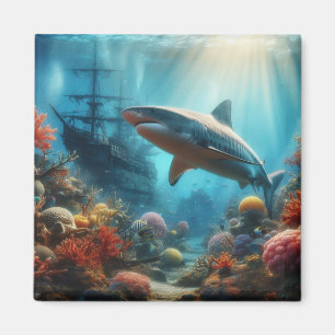 Kust/zee tijgerhaai & koraalrif magneet
