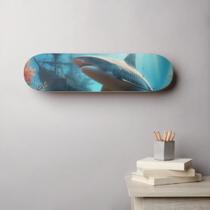 Kust/zee tijgerhaai & koraalrif persoonlijk skateboard