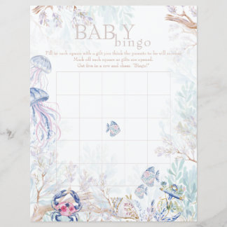 Kust Zeedieren Baby Shower Bingo Spel