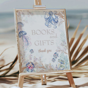 Kust Zeedieren Baby Shower Boeken en Cadeaus Poster