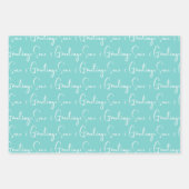 Kust Zeeen en groeten koraal met Initiaal Inpakpapier Vel (Voorkant 3)