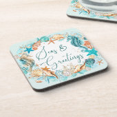 Kust ZEEEN & GROETJES Zeester schelpen Bier Onderzetter (Linkerzijde)