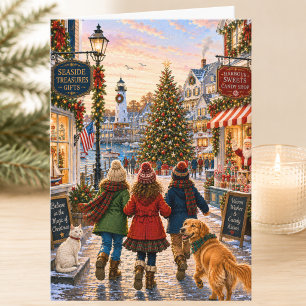 Kust Zeehaven Merry Christmas Vakantie Kaart