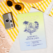 Kust Zeemeermin Koeienmeisje Zomerfeest Roos Goud Folie Uitnodiging