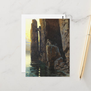 Kust Zeemeermin Meisje Naakt & Sluimerende Begeert Briefkaart