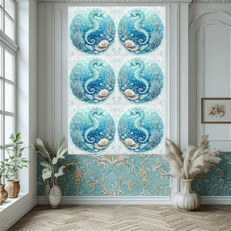 Kust Zeepaardje Oceaan Koralen Tropisch Decoratief Tegeltje