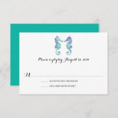 Kust Zeepaardje Waterverf | Bruiloft RSVP (Voorkant / Achterkant)