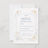 Kust Zeeschelp Bloemreactie RSVP Kaartje (Voorkant)