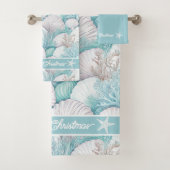 Kust Zeeschelp & Koraal Patroon#3 ID1009 Bad Handdoek (Insitu)