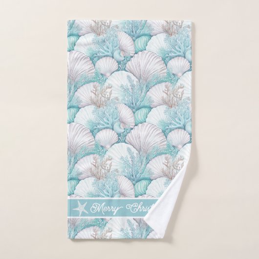 Kust Zeeschelp & Koraal Patroon#3 ID1009 Bad Handdoek (Handdoek)