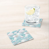 Kust Zeeschelp & Koraal Patroon#3 ID1009 Kartonnen Onderzetters (Insitu)