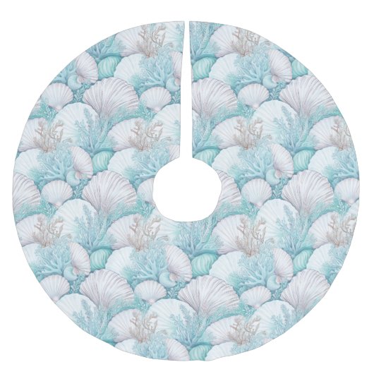 Kust Zeeschelp & Koraal Patroon#3 ID1009 Kerstboom Rok (Voorkant)