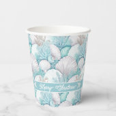 Kust Zeeschelp & Koraal Patroon#3 ID1009 Papieren Bekers (Achterkant)