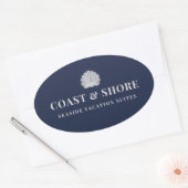 Kust Zeeschelp Merk Logo Ovale Sticker (Envelop)