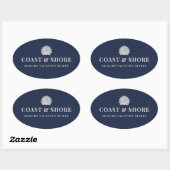 Kust Zeeschelp Merk Logo Ovale Sticker (Vel)