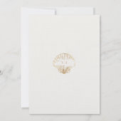 Kust Zeeschelp Monogram Nautilus Gestreept Huwelij Kaart (Achterkant)