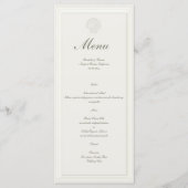 Kust Zeeschelp Nautilus Formeel Ecru Bruiloft Menu (Voorkant)