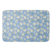 Kust Zeeschelp Strand Cottage Blauwe Badmat (Voorkant)