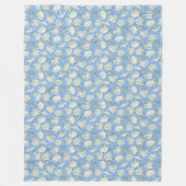 Kust Zeeschelp Strand Cottage Blauwe Fleece Deken (Voorkant)