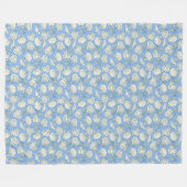 Kust Zeeschelp Strand Cottage Blauwe Fleece Deken (Voorkant (Horizontaal))