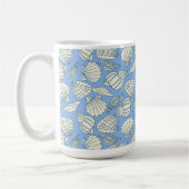 Kust Zeeschelp Strand Cottage Blauwe Koffiemok (Links)