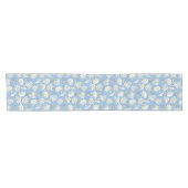 Kust Zeeschelp Strand Cottage Blauwe Korte Tafelloper (Horizontaal)