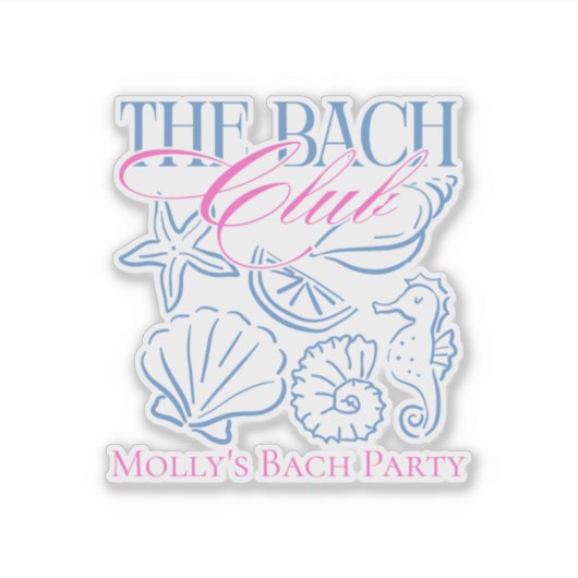 Kust Zeeschelp vrijgezellenfeest Sticker (Voorkant)