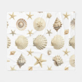 Kust Zeeschelp Zeester Naadloos Patroon Fleece Deken (Voorkant (Horizontaal))