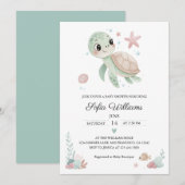 Kust Zeeschildpad Baby Shower Uitnodiging (Voorkant / Achterkant)
