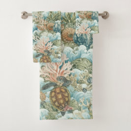 Kust Zeeschildpad & Koraalrif Zomer  Bad Handdoek