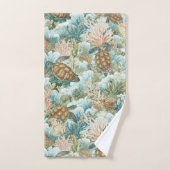 Kust Zeeschildpad & Koraalrif Zomer  Bad Handdoek (Handdoek)