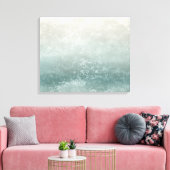Kust Zeeschuim Taupe En Blauwe Spatten Canvas Afdruk (Insitu (Woonkamer))