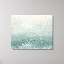 Kust Zeeschuim Taupe En Blauwe Spatten Canvas Afdruk