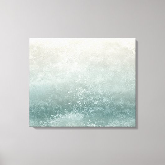 Kust Zeeschuim Taupe En Blauwe Spatten Canvas Afdruk (Voorkant)