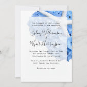Kust Zeester en Blauwe Hortensia Bruiloft Kaart (Voorkant)