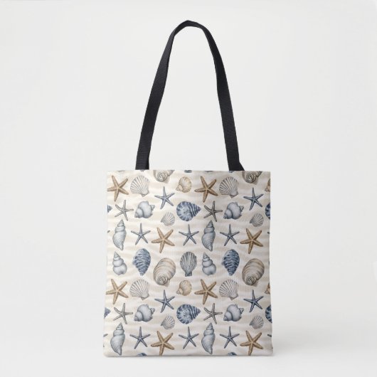 Kust Zeester Schelp elementen Design 391 Tote Bag (Voorkant)