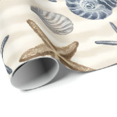Kust Zeester Schelpen elementen Design 391 Cadeaupapier (Rol Hoek)