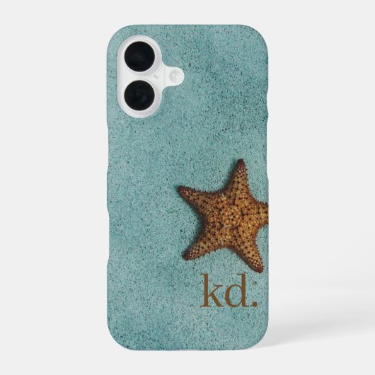 Kust Zeester Strand Monogram iPhone 16 Hoesje (Achterkant)