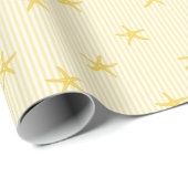 Kust Zeester & Streep Mediterraan Geel Cadeaupapier (Rol Hoek)