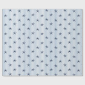 Kust Zeester & Streep Mediterraan Navy Cadeaupapier (Vlak)
