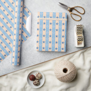 Kust Zeester Strepen Zomer Naadloze Bruiloften Cadeaupapier