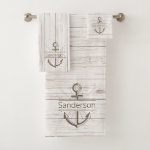 Kust Zeilweer Bestendige Zomer Strand Hout Bad Handdoek