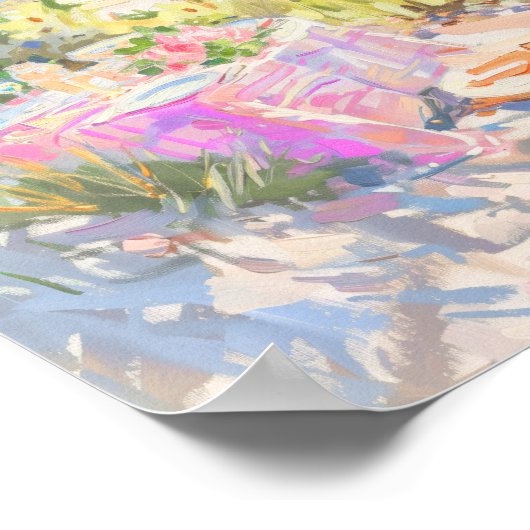 Kust Zomer Picnic Schilderij Print (Hoek)