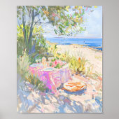 Kust Zomer Picnic Schilderij Print (Voorkant)