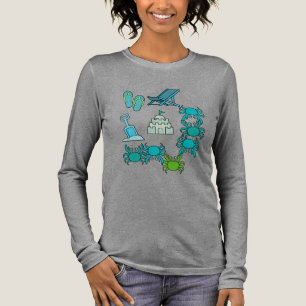Kust-zomer postzegelverzameling in pasteltinten Tri-Blend shirt