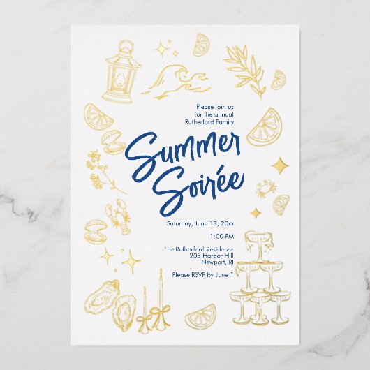 Kust Zomer Soirée Folie Uitnodiging (Voorkant)